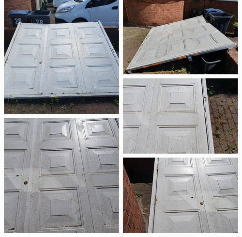 White steel garage door - garage,