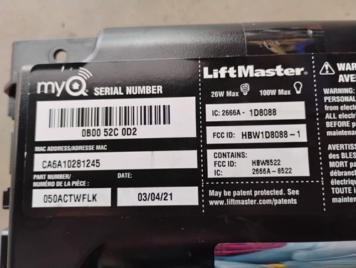 Liftmaster myq 050actwflk - liftmaster,
