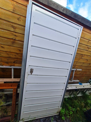 Grey metal single door - single,